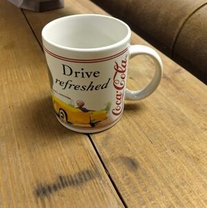 Coca Cola Drive Refreshed Coffee Mug Cup Vintage 1997 Coke 90s